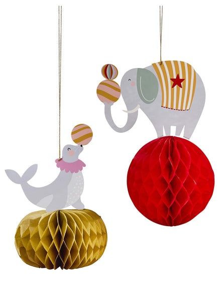 Circus Party 2 Pack Honeycomb Decorations — Main Image