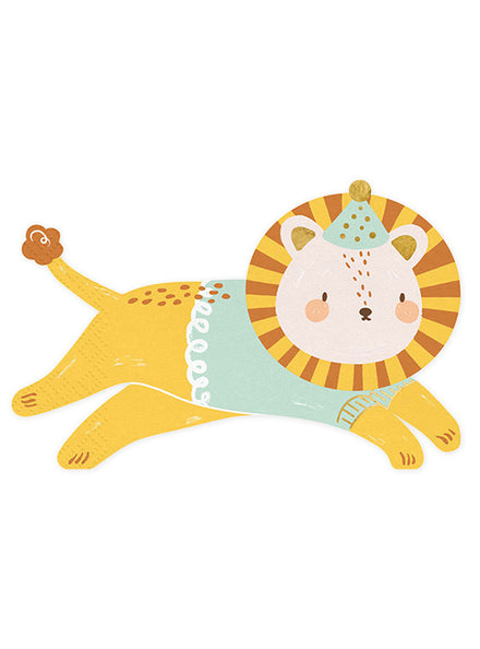Circus Party 20 Pack Leo The Lion Shaped Napkins — Main Image