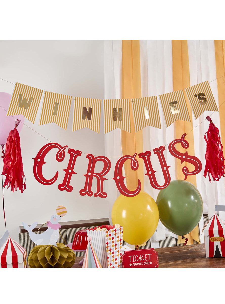 Circus Party 220cm Long Customisable Banner — Lifestyle Image