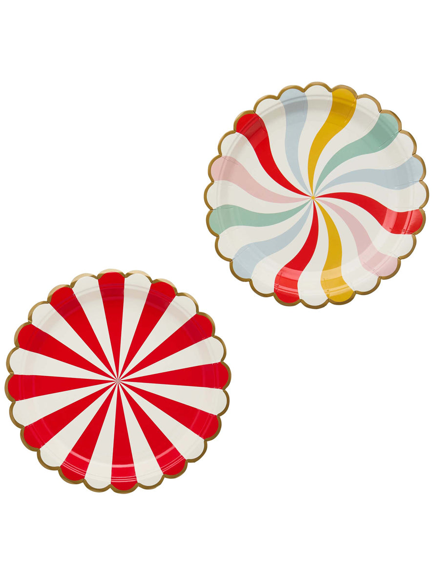 Circus Party 8 Pack Swirl Print Paper Plates — Main Image