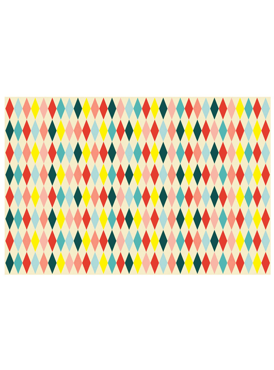 Circus Party Diamond Print 180cm Paper Table Cover — Main Image