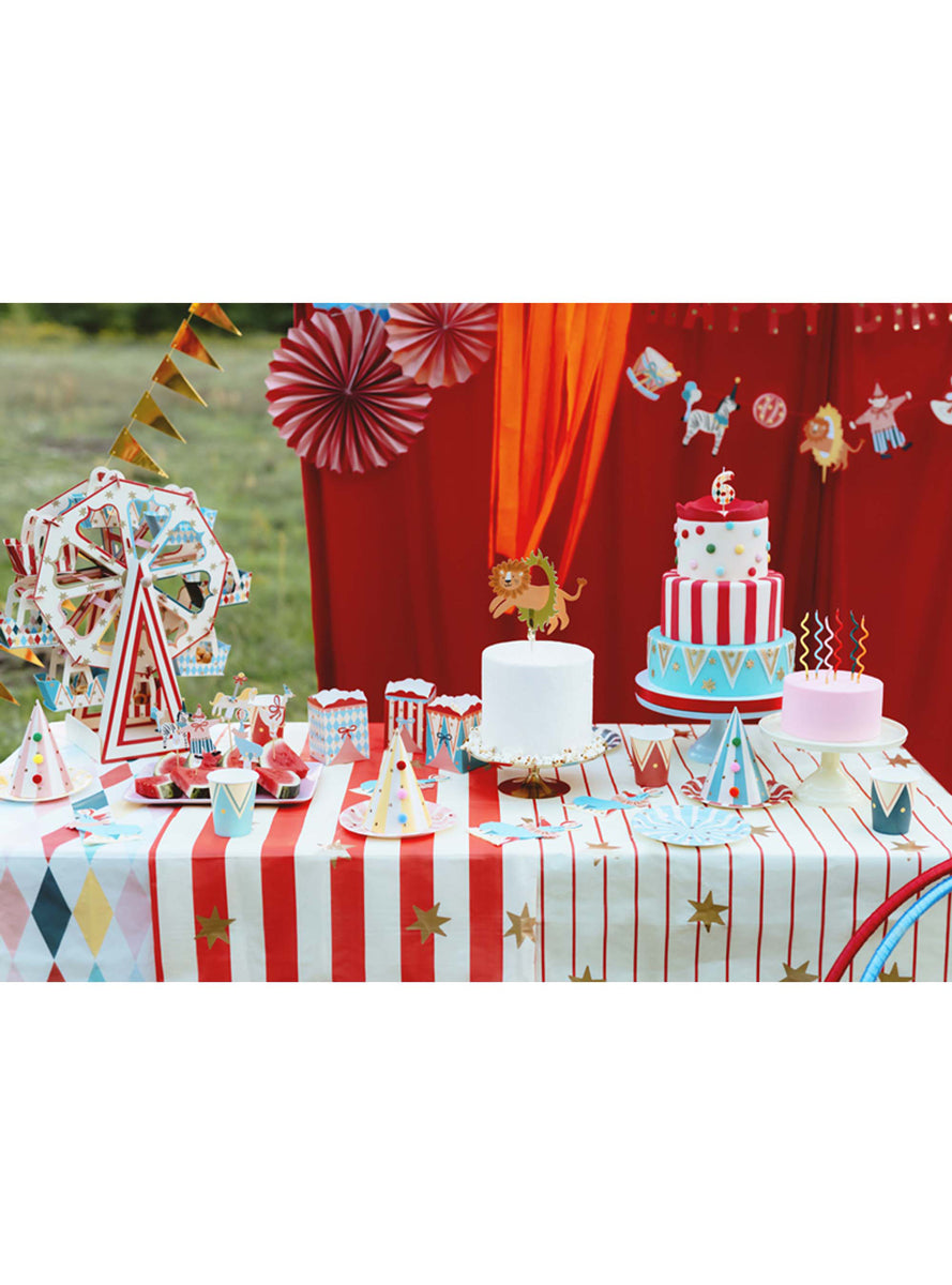 Circus Party Stars And Stripes 180cm Paper Table Cover — Lifestyle Image 1