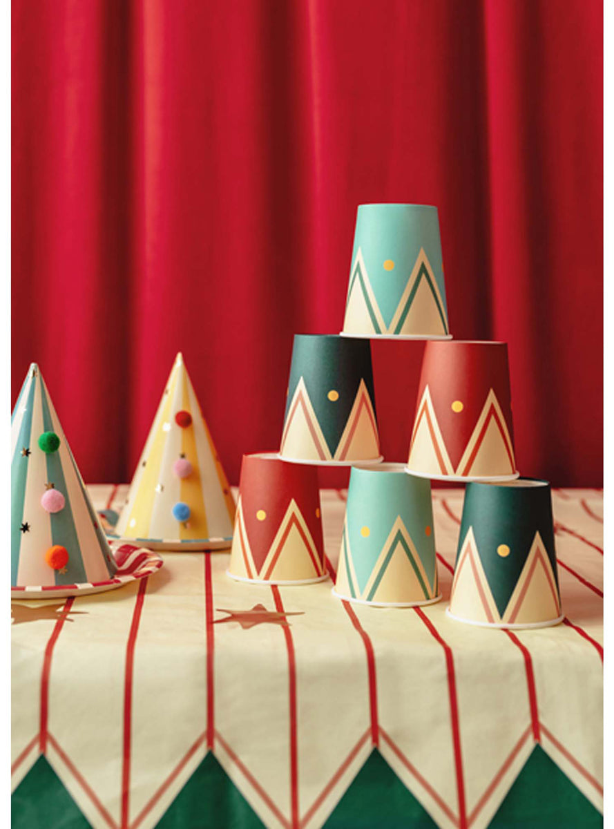 Circus Party Thin Striped 180cm Paper Table Cover — Lifestyle Image 1