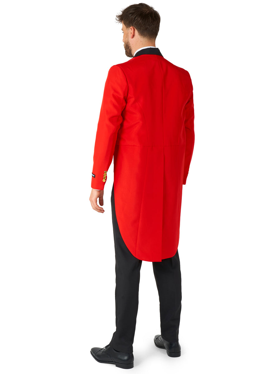 Circus Ringmaster Mens Red Tailcoat Costume Suit - Back Image