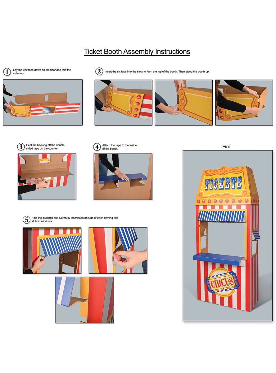Circus Ticket Booth 183cm Party Prop — Instructions Image