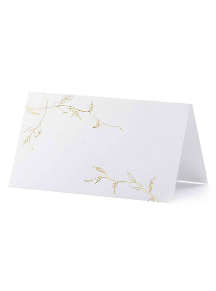 Classic 10 Pack Place Cards With Gold Branches — Main Image