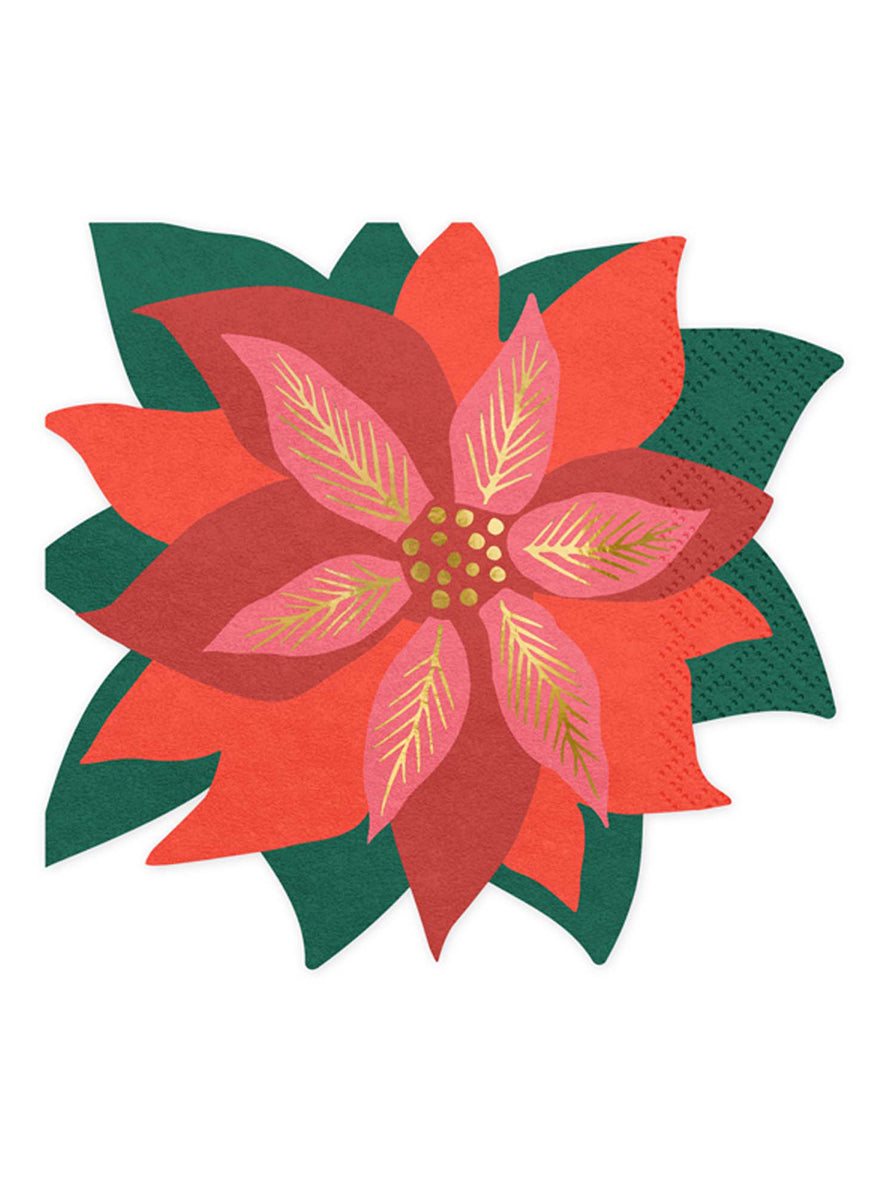 Poinsettia Christmas Napkins - Main Image
