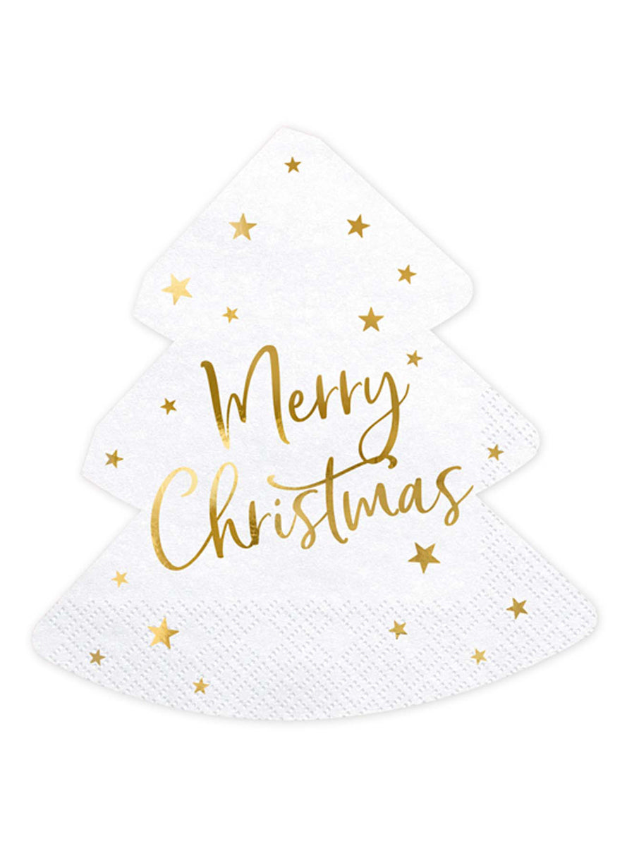 Merry Christmas Tree Shape Napkins - Main Image