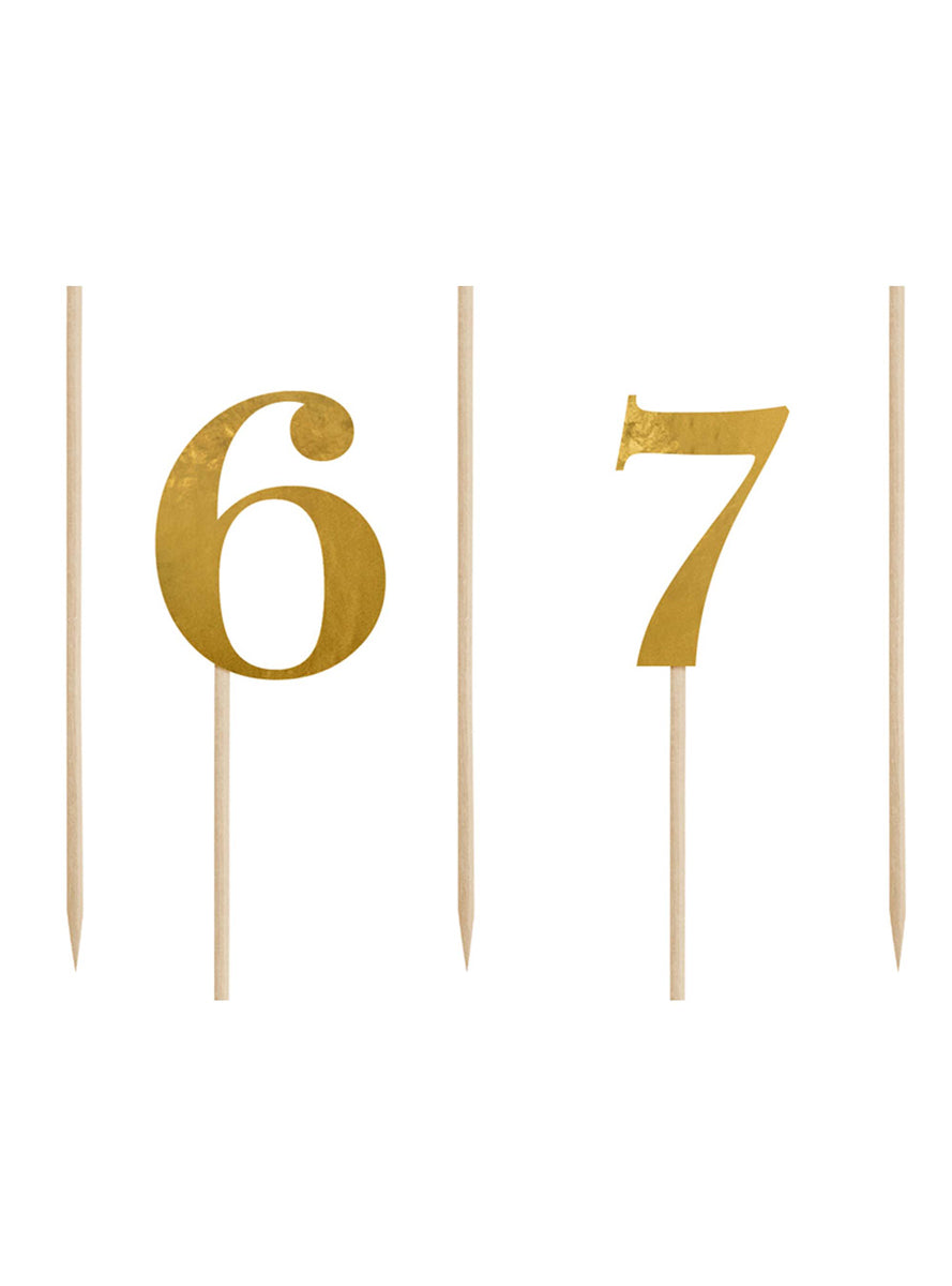 Classic Gold 11 Piece Paper Table Numbers — Close Image