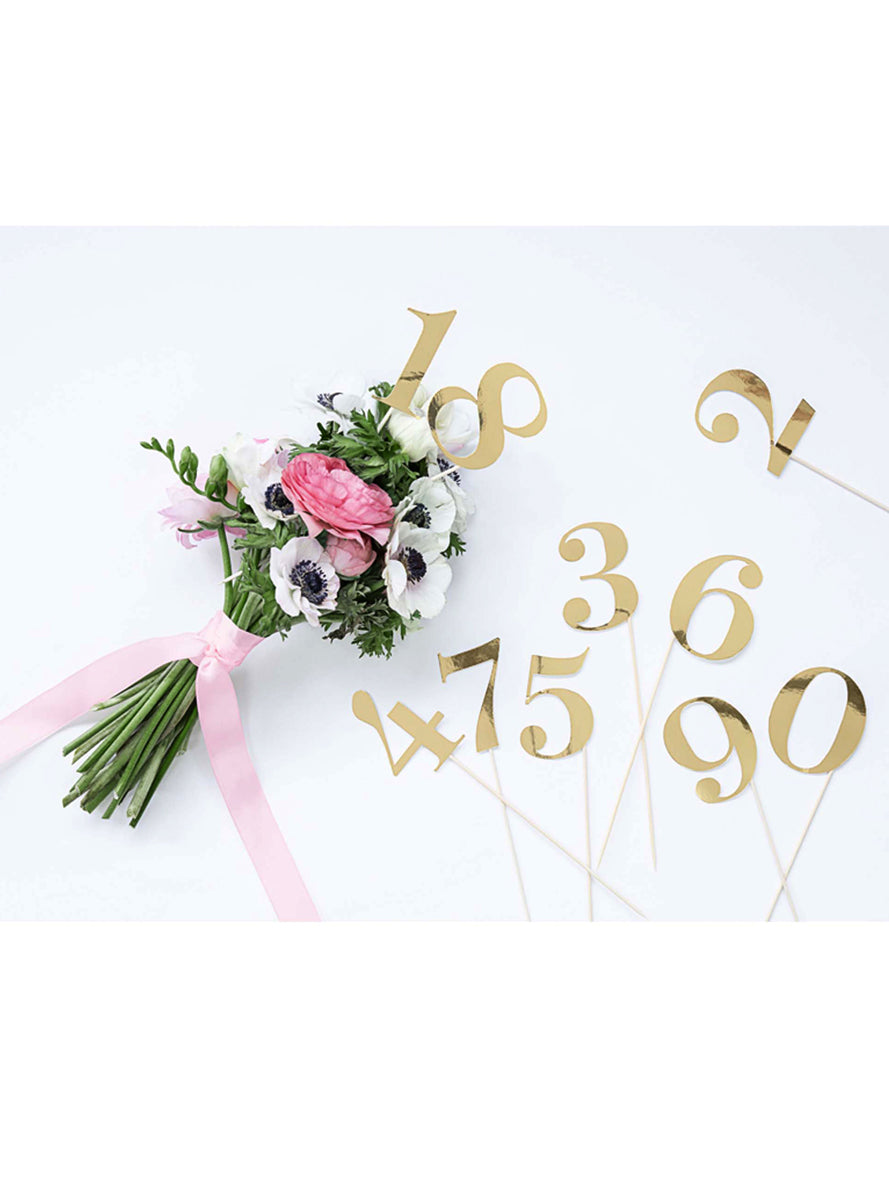 Classic Gold 11 Piece Paper Table Numbers — Lifestyle Image 1