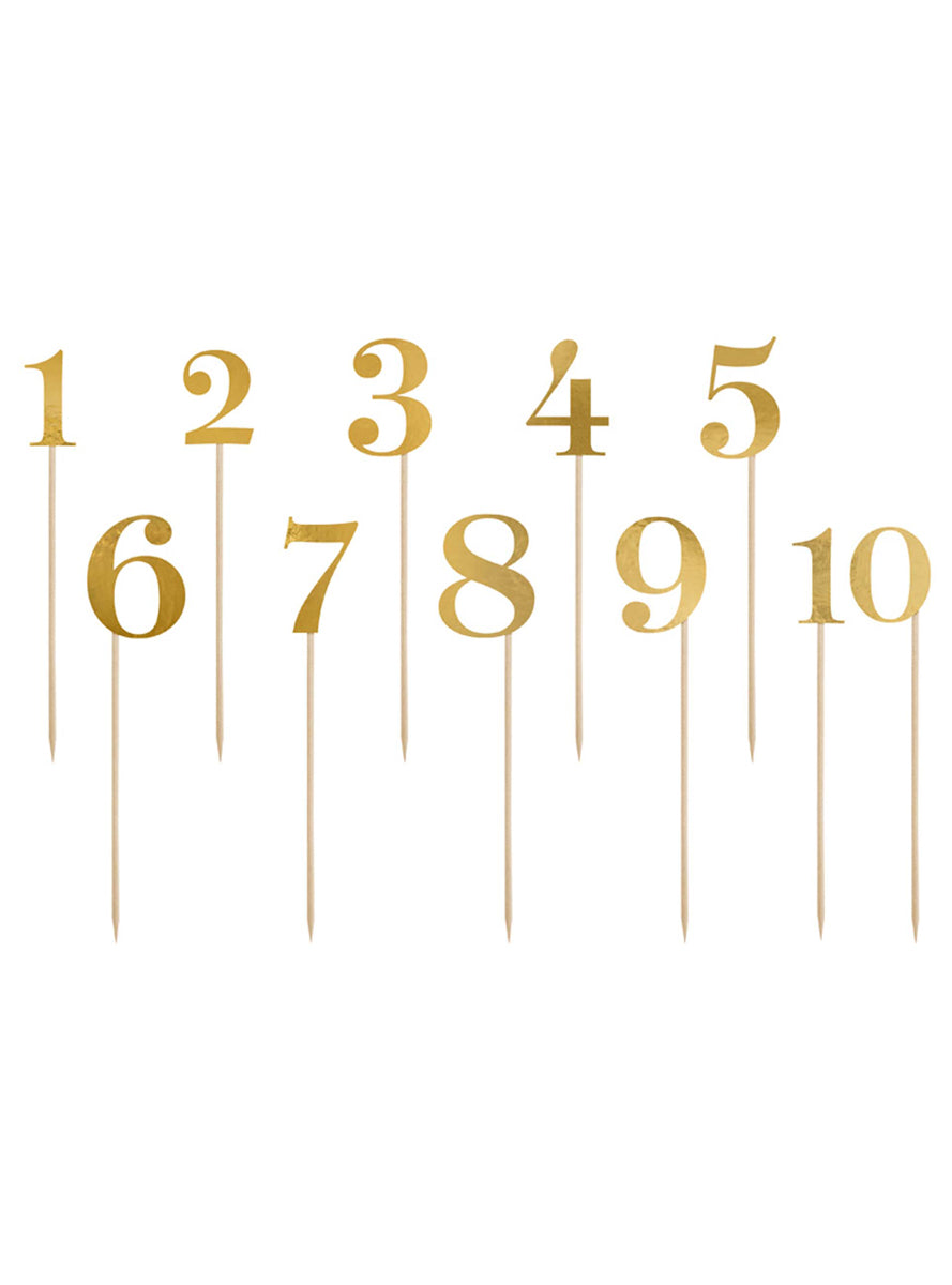Classic Gold 11 Piece Paper Table Numbers — Main Image