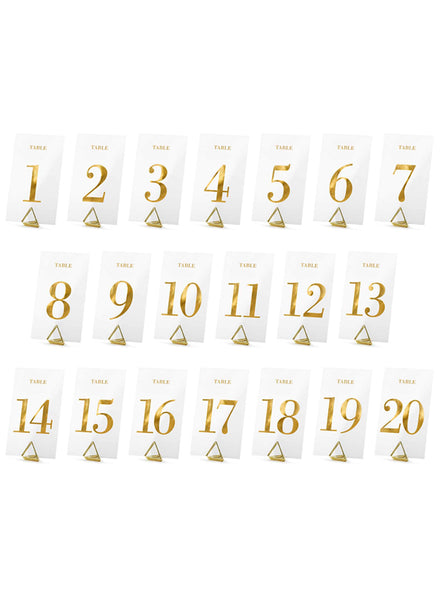 Classic Gold 20 Piece Metallic Table Number Set — Main Image