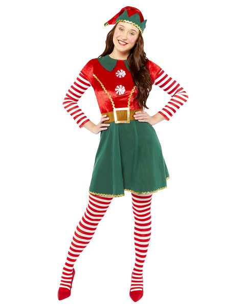 Classic Green Christmas Elf Plus Size Womens Costume - Main Image