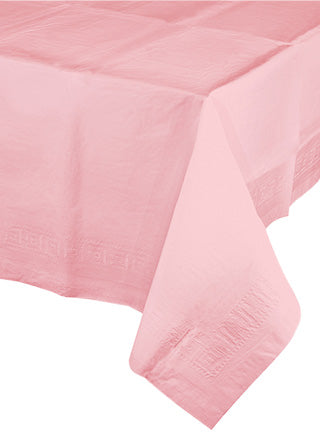 Classic Pink 274cm Tissue and Plastic Back Table Cover – Main Image