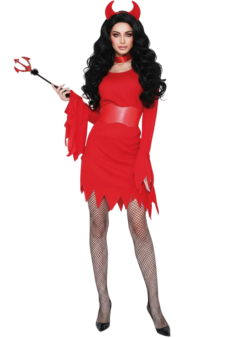 Fiery Red Women's Sexy Devil Halloween Costume - Main Image 