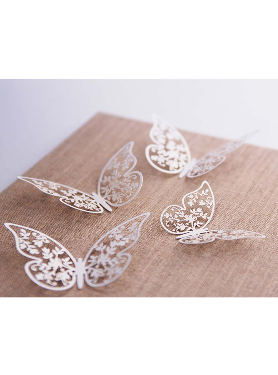 Classic Wedding 10 Pack 8cm Lace Butterfly Decorations — Lifestyle Image