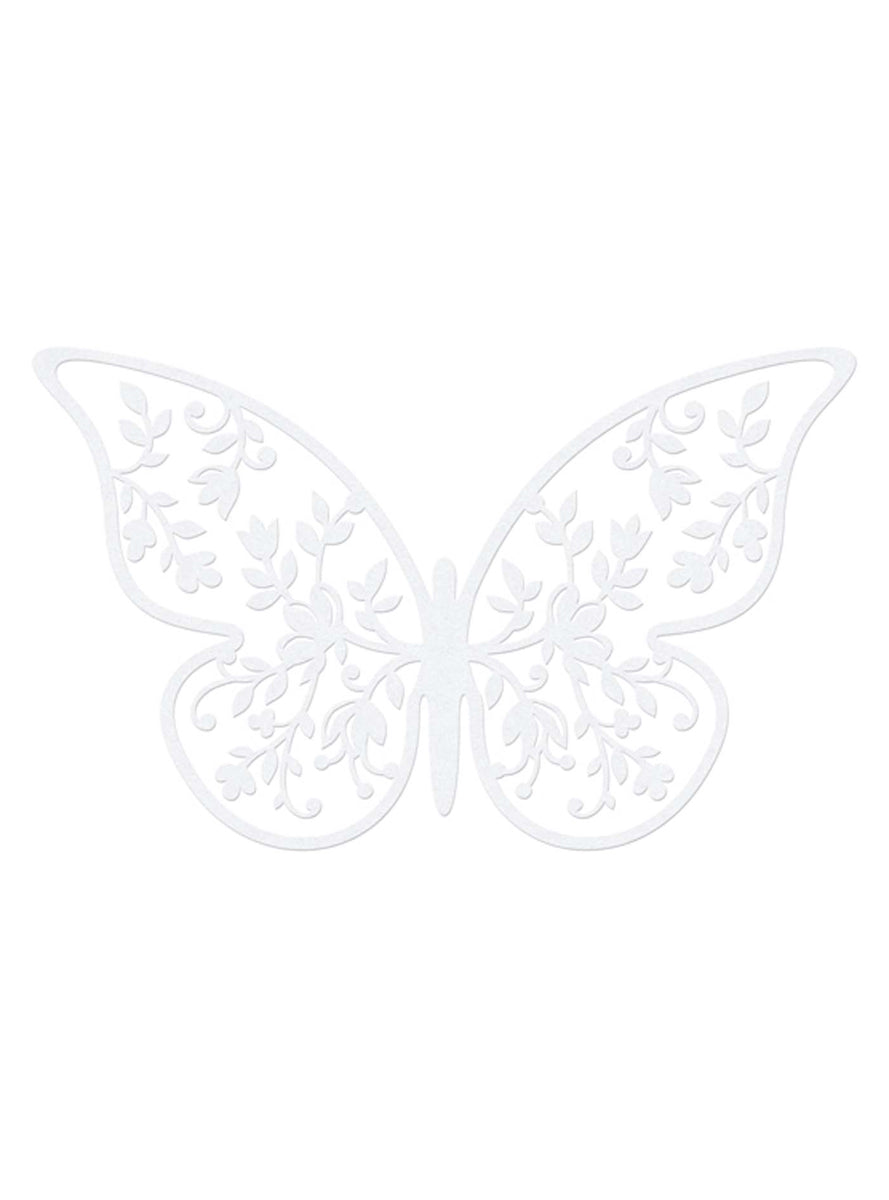 Classic Wedding 10 Pack 8cm Lace Butterfly Decorations — Main Image