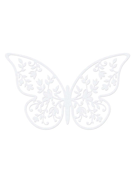 Classic Wedding 10 Pack 8cm Lace Butterfly Decorations — Main Image