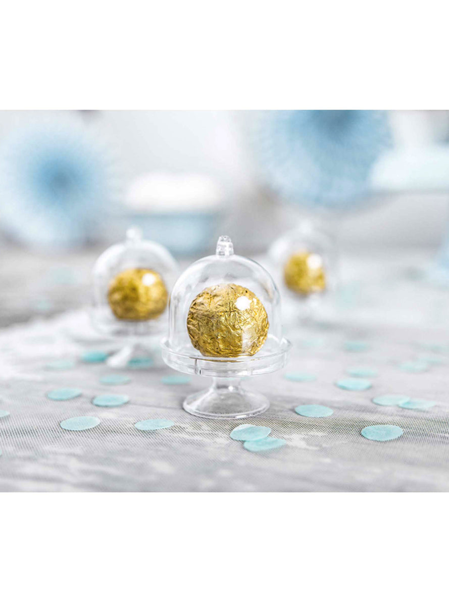 Classic Wedding 3 Pack Acrylic Mini Cake Cloche — Lifestyle Image 1