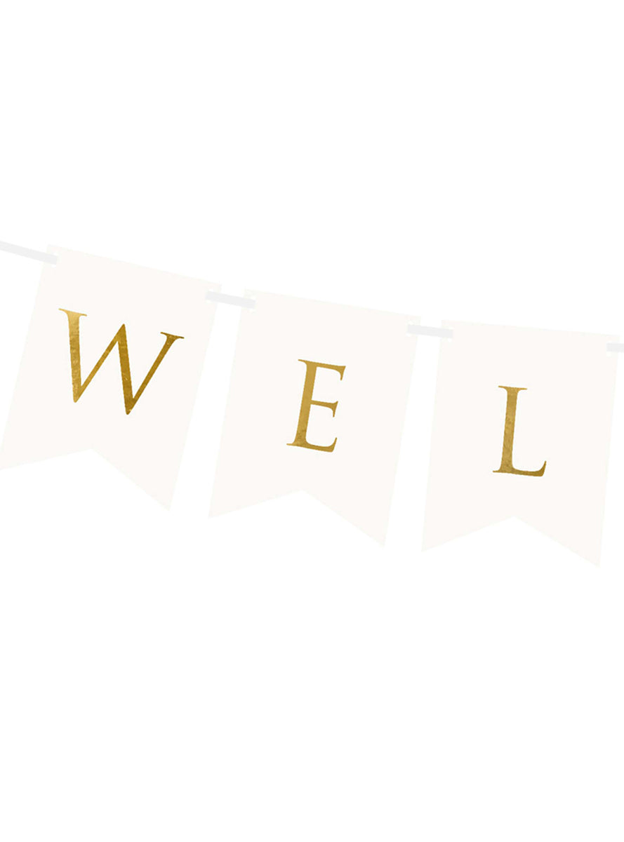Classic Wedding 95cm Gold Welcome Banner — Close Image