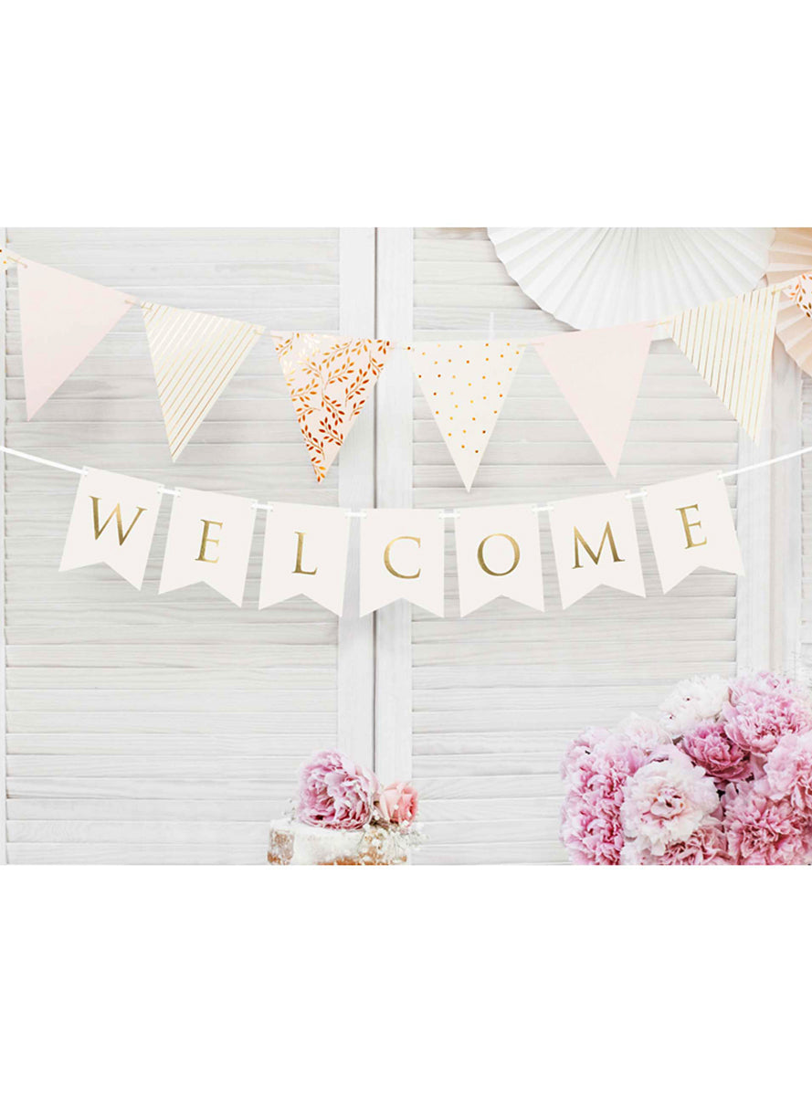 Classic Wedding 95cm Gold Welcome Banner — Lifestyle Image