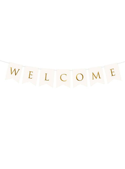 Classic Wedding 95cm Gold Welcome Banner — Main Image
