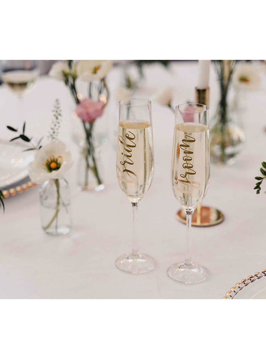 Classic Wedding Bride and Groom Gold Glass Stickers - Lifestyle Image 2