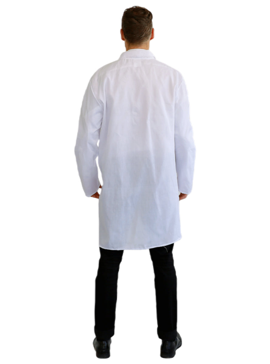 Mens White Doctor Lab Coat Plus Size Costume - Back Image 
