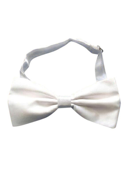 Classic White Satin Adjustable Costume Bowtie - Main Image