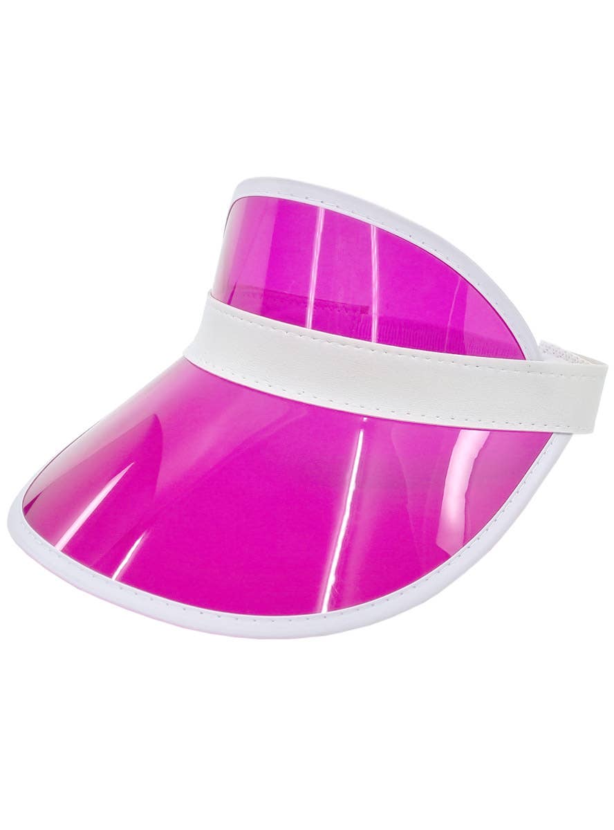 Image of Clear Pink Sports Visor Costume Hat
