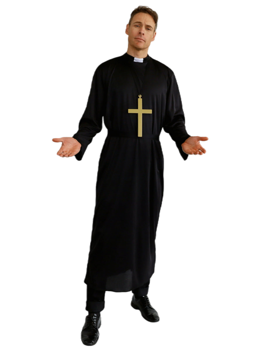 Classic Black Priest Men's Costume - Main Image