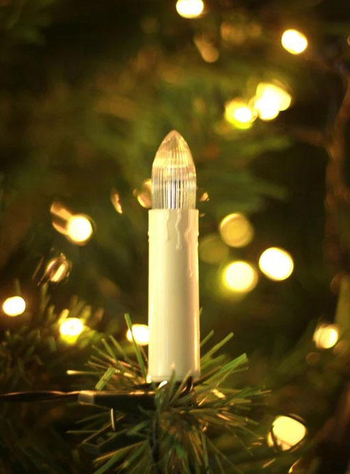 Warm White 20 Pack Clip On LED Candle Christmas Tree Decorations - Alternate Image