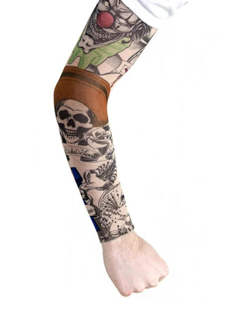 Clown Adults Single Costume Tattoo Sleeve - Main Image