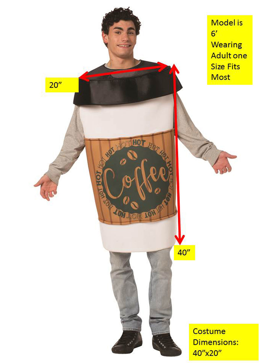 Coffee 2 Go Cup Novelty Adults Costume - Details Image