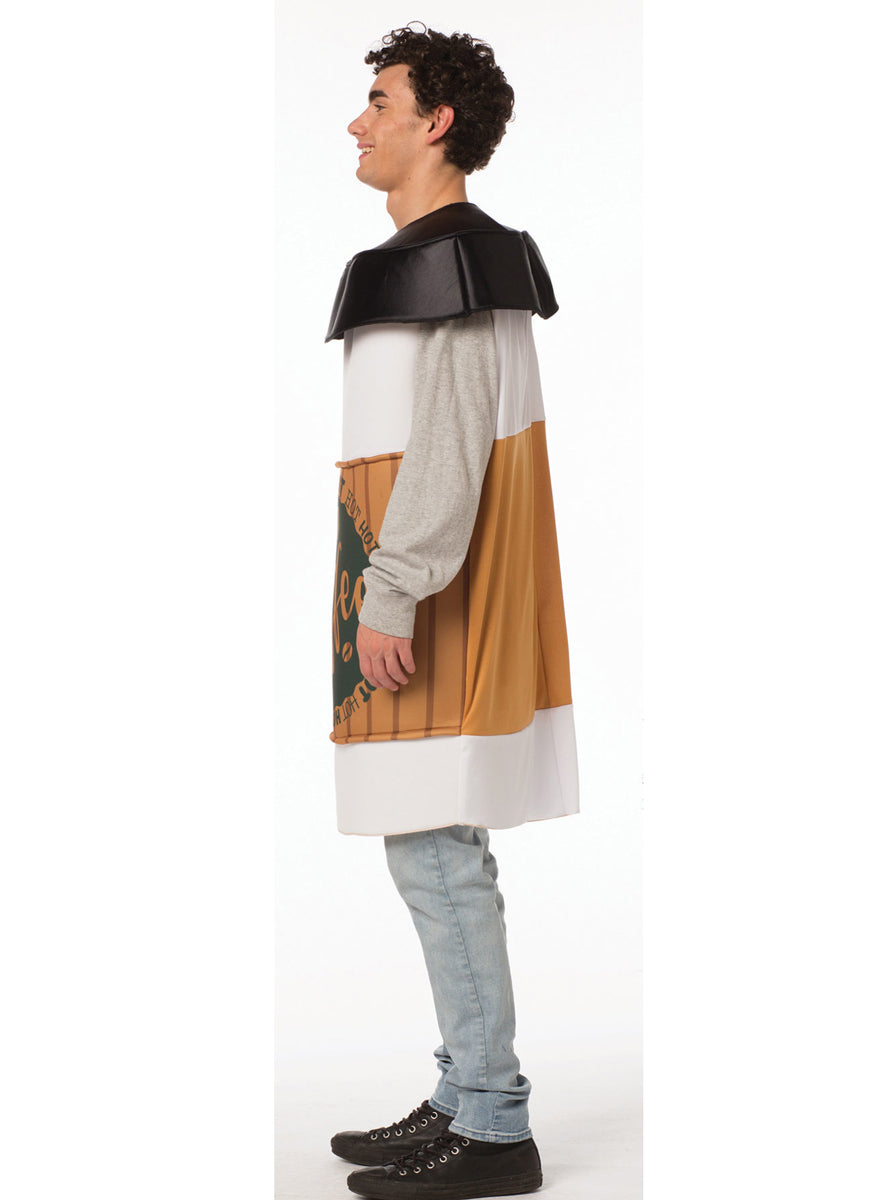 Coffee 2 Go Cup Novelty Adults Costume - Side Image