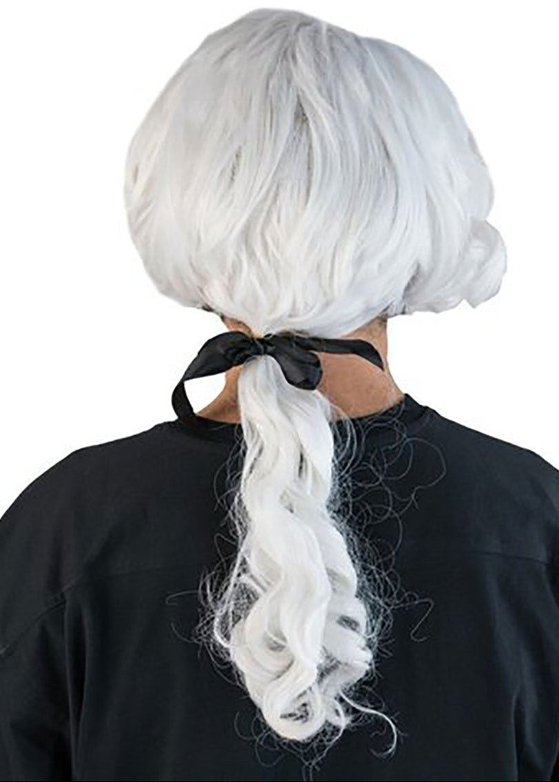 Colonial Navy Man White Costume Wig For Men Back Image