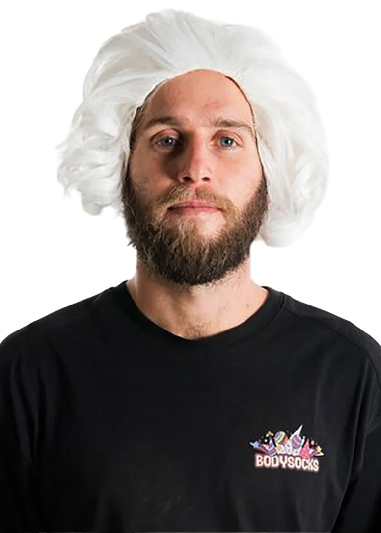 Colonial Navy Man White Costume Wig For Men Front Image