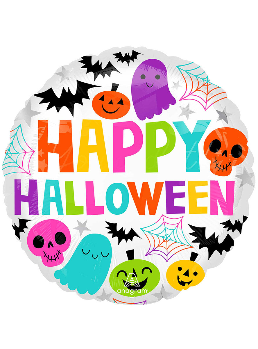 Colourful Happy Halloween Foil Balloon - Main Image
