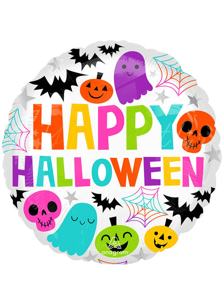 Colourful Happy Halloween Foil Balloon - Main Image