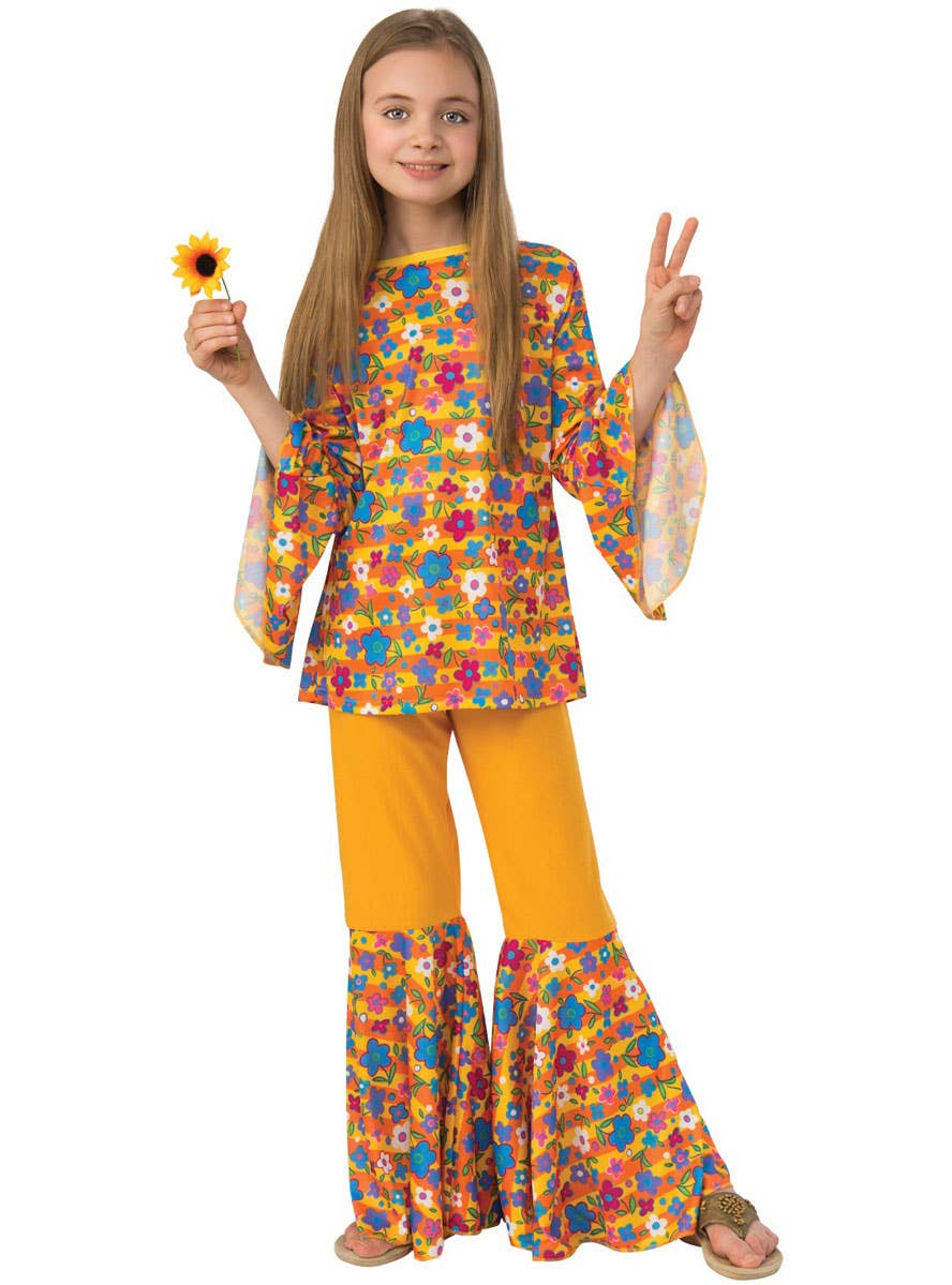 Girls 1970s Far Out Hippie Costume 
