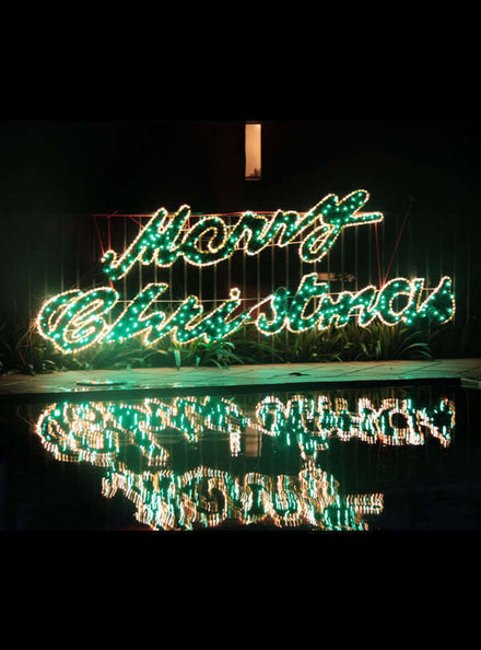Commercial Size 5 Metre Light Up Merry Christmas Decoration - Main Image