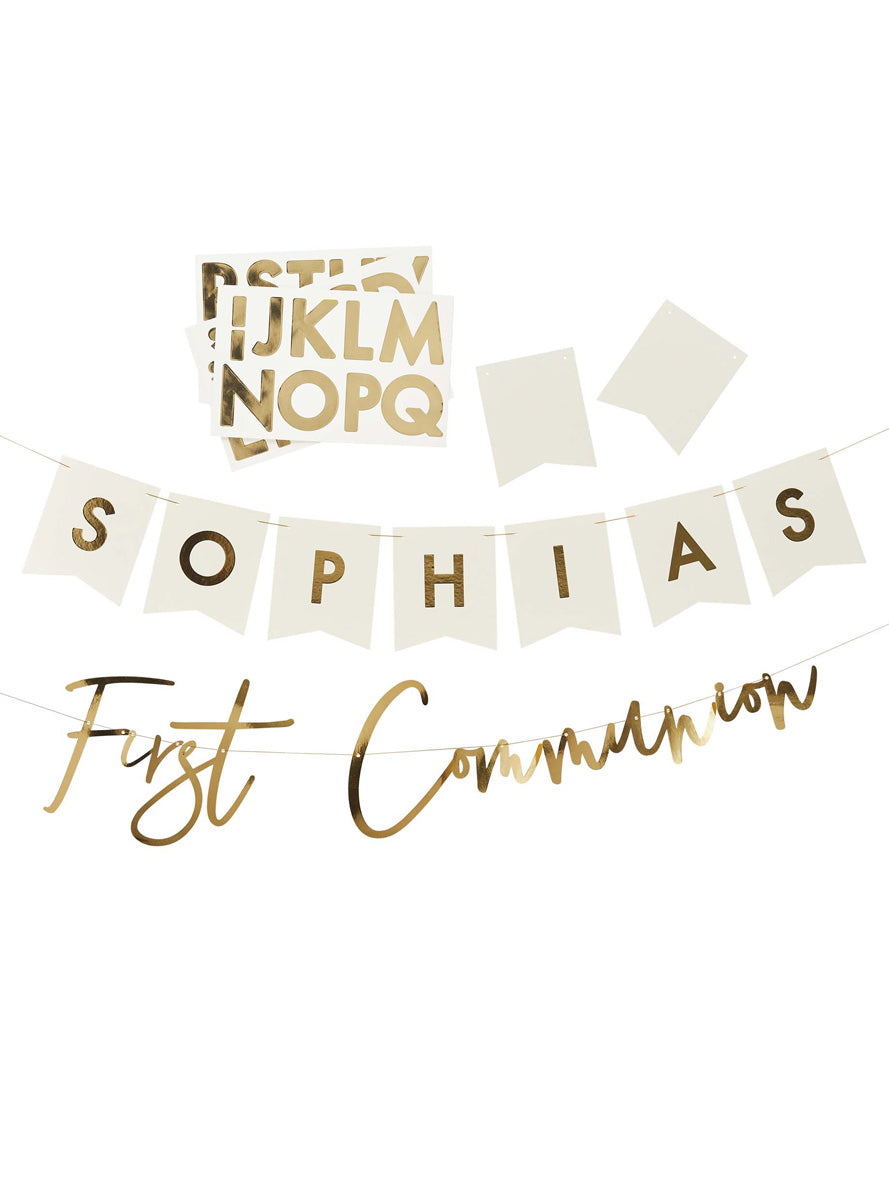 Communion 220cm Gold Customisable Banner - Main Image