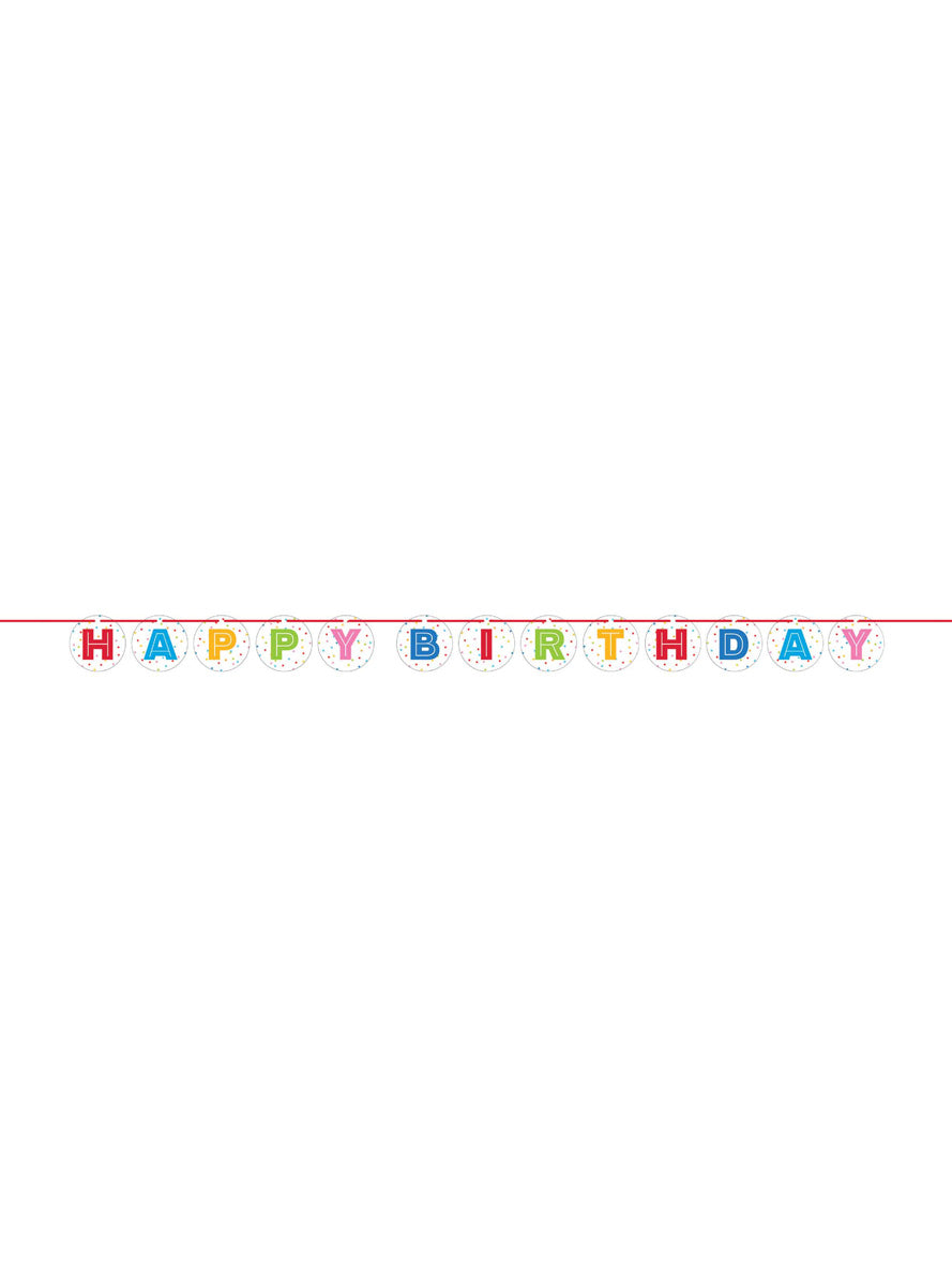 Confetti Balloons 167cm Happy Birthday Banner – Main Image