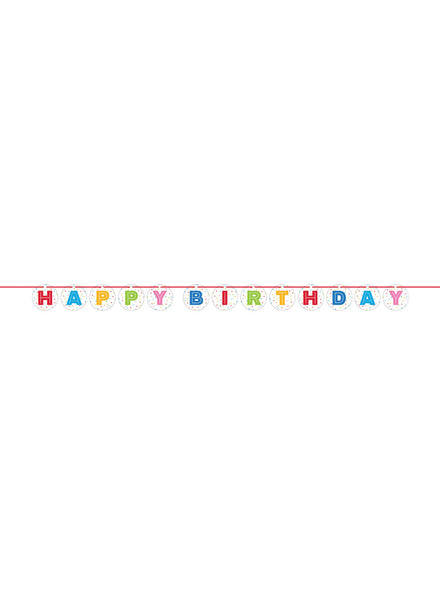 Confetti Balloons 167cm Happy Birthday Banner – Main Image