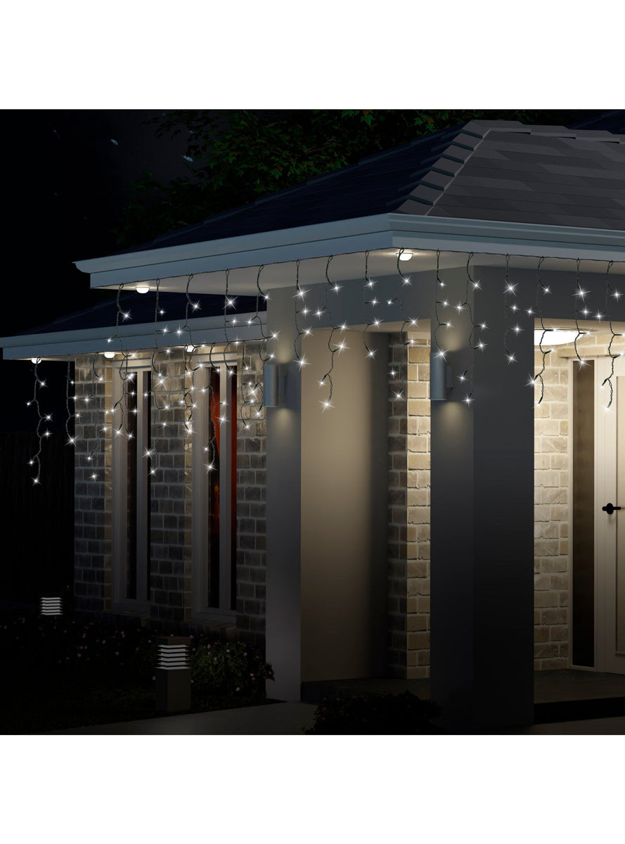 Cool White LED Flashing Icicle String Lights 300 Bulb - Main Image