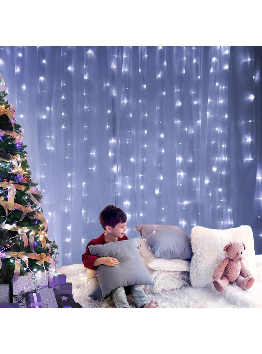 Cool White 3m x 6m Jinge Jollys Curtain Christmas Lights - Alternate Image