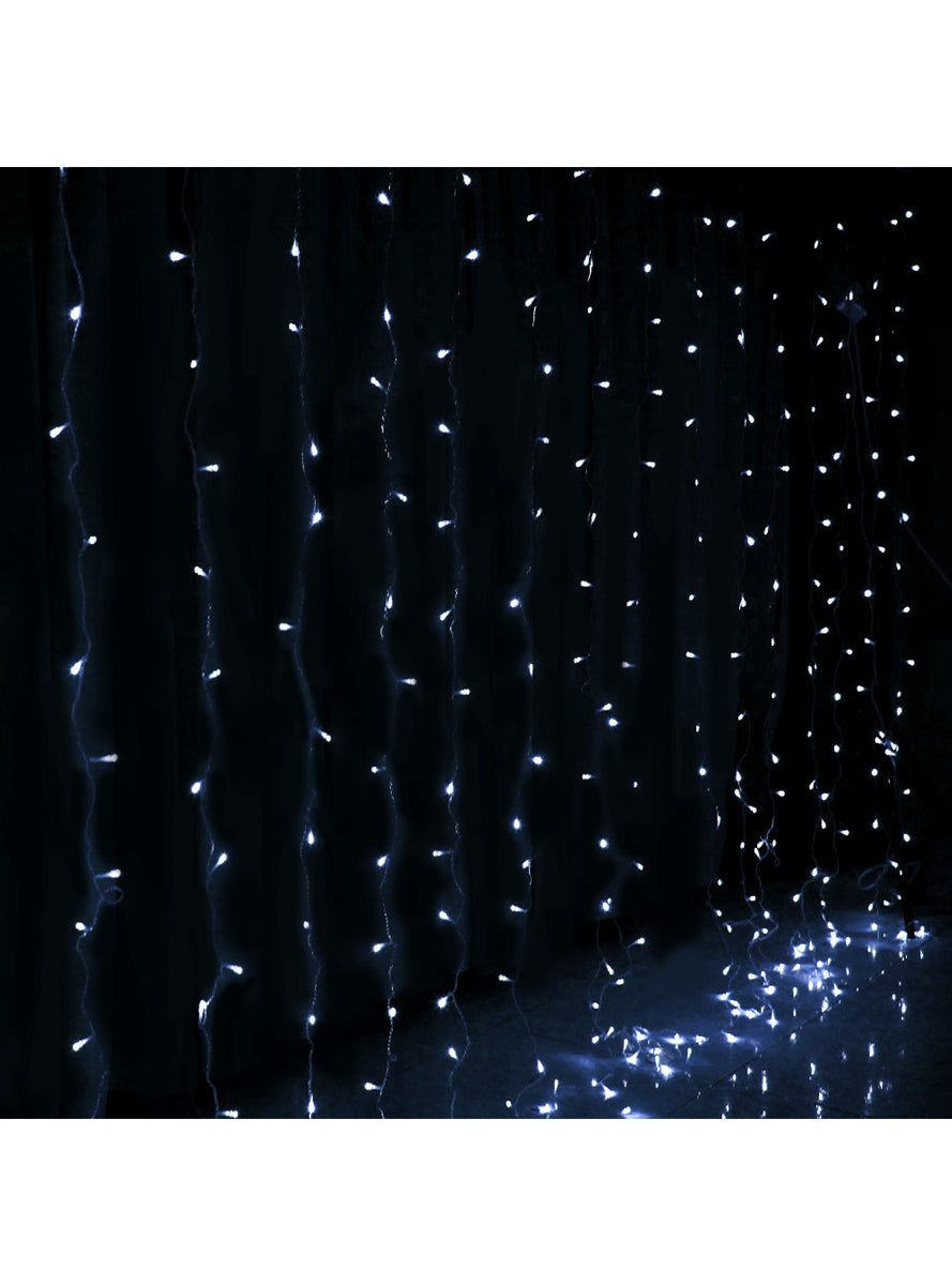Cool White 3m x 6m Jinge Jollys Curtain Christmas Lights - Main Image