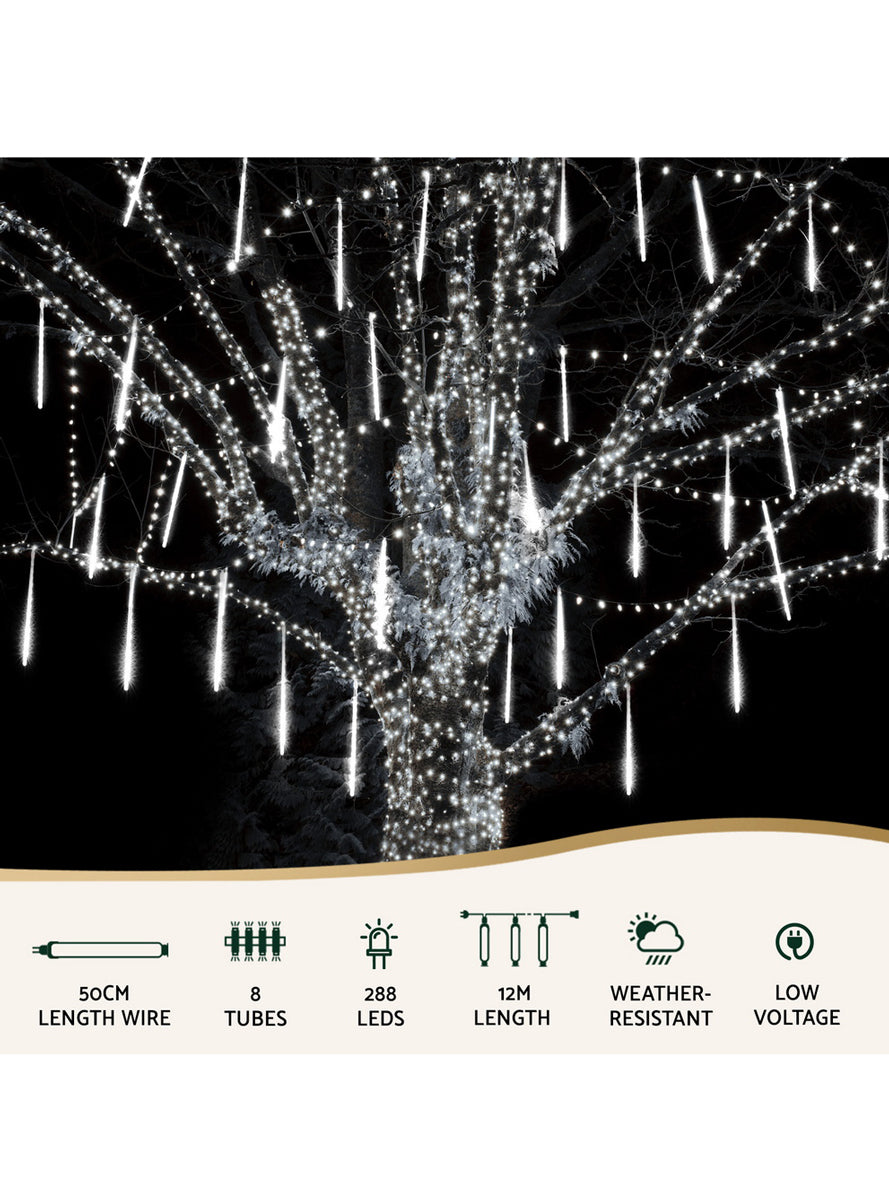 Cool White 7 Metre Falling Meteor Icicle Christmas Lights - Info Image 1