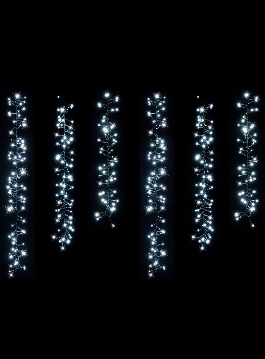Cool White 480 Bulb LED Cluster Chain Christmas Lights Decoration