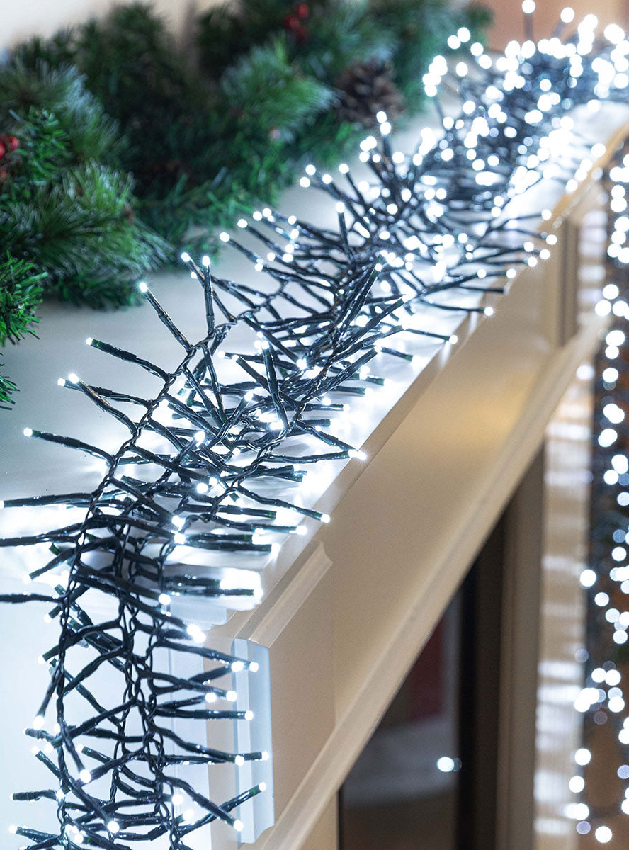 Cool White 720 LED Cluster Christmas Lights - Main Image